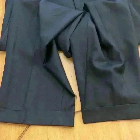 Ralph Ralph Lauren Womens Wool Black Pleated Cuff  lack Label Pants 33” x 29” - Picture 5 of 10